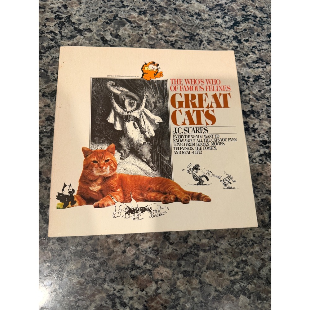 Great Cats Who's Who Famous Felines J.C. Suares 1981 Bantam Books Garfield Felix